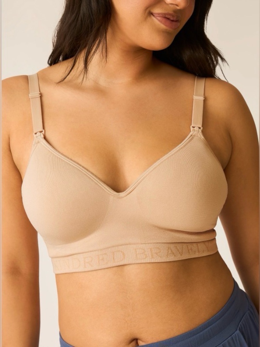 Kindred Bravely Signature Sublime Hands Free Pumping Nursing Bra beige Size M